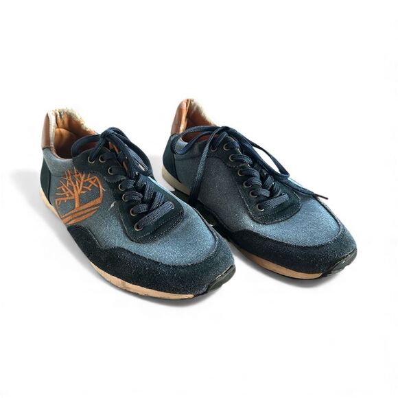 Timberland Blue Canvas & Suede Sneakers Size 8.5 Men’s Casual Streetwear Shoes